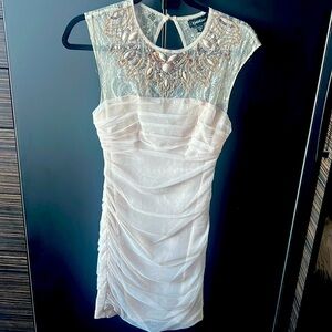 Vintage BEBE light pink lace Lined dress size XS